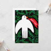 ピースオンアースバード鳩クリスマスクリスマスホリデー カード (正面/裏面インサイチュ)