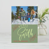 ピースオンアースパーソナライズされたフォトホリデー シーズンカード (スタンド正面)