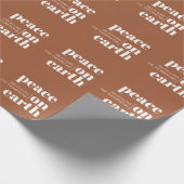 ピースオンアースパーソナライズされたブルーモダンクリスマス ラッピングペーパー (角)