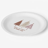 ピースオンアースフェスティバルメリークリスマスツリーズシック ペーパープレート (アングル)