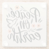 ピースオンアースフローラデザイン ガラスコースター (裏面)