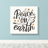 ピースオンアースフローラデザイン キャンバスプリント (インサイチュ (ウッドフロア))