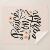 ピースオンアースフローラデザイン シェルパブランケット (正面(横))