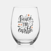 ピースオンアースフローラデザイン ステムなしワイングラス (正面)