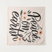 ピースオンアースフローラデザイン タペストリー (正面(横))