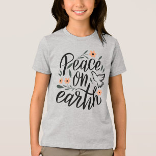 ピースオンアースフローラデザイン トライブレンドTシャツ