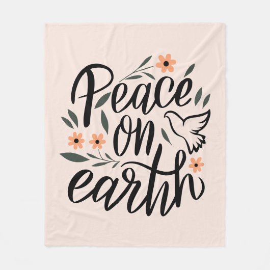ピースオンアースフローラデザイン フリースブランケット (正面)