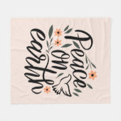 ピースオンアースフローラデザイン フリースブランケット (正面(横))