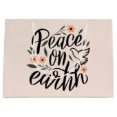 ピースオンアースフローラデザイン ラージペーパーバッグ (正面)