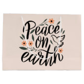 ピースオンアースフローラデザイン ラージペーパーバッグ (裏面)