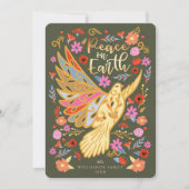 ピースオンアースフローラフォークアートグリーン自然 シーズンカード (正面)