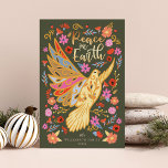ピースオンアースフローラフォークアートグリーン自然 シーズンカード<br><div class="desc">Peace on Earthクリスマスフラットホリデーカードはインスパイア、北欧フォークアートの美しいとスタイルによってモダンも、ヴィンテージフレアを持つ。私たちのデザインは、芸術、イメージ、色を通して描かれた希望、愛、平和の世界を伝える。深いコントラストは、赤、黄、ピンク、青、金ゴールド、桃の喜ばしい明るい色と組み合わされ、楽しい気持ちを伝え感じる。我々の手で描かれた鳩と美しい花模様は巧みに組み合わされ、物語を語り、地上の平和のテーマを捉える。裏面には家族シンプル名と年のフローラ配置が施されている。すべての作品とイラストは、Moodostologyによって丁寧に描かれ、私たちの記憶に残るユニークPeace on Earth Holiday Christmasデザインコレクションを作成する。</div>