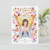 ピースオンアースフローラフォークアートホワイト シーズンカード (スタンド正面)