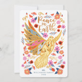 ピースオンアースフローラフォークアートホワイト シーズンカード (正面)