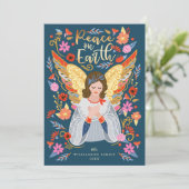 ピースオンアースフローラフォークアート深いブルー シーズンカード (スタンド正面)