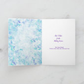 ピースオンアースブルーバイオレットパーソナライズされたホリデー カード (内部)