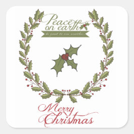 ピースオンアースホリディステッカー スクエアシール
