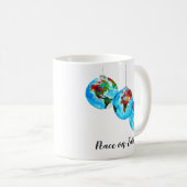 ピースオンアースホリデーギフトクリスマスウォーターカラー コーヒーマグカップ (正面右)