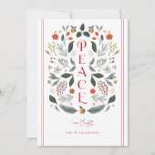 ピースオンアースボタニカルクリスマスホリデーカード シーズンカード (正面)