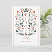 ピースオンアースボタニカルクリスマスホリデーカード シーズンカード (スタンド正面)