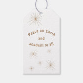 ピースオンアースミニマリスト金ゴールド文字 ギフトタグ (正面)