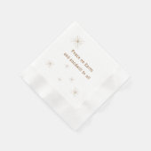 ピースオンアースミニマリスト金ゴールド文字 縁ありカクテルナプキン (角)