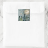 ピースオンアースモダンウォーターカラークリスマスホリデー スクエアシール (バッグ)