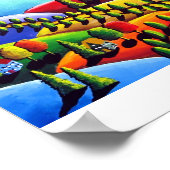 ピースオンアースランドスケープフォークアートプリント ポスター (角)