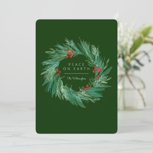 ピースオンアースリースクリスマスホリデーフラットカード シーズンカード (スタンド正面)