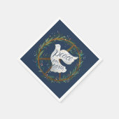 ピースオンアースレタリングドーブホリデーパーティー スタンダードカクテルナプキン (角)