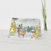 ピースオンアース写真スノーウィーフォレストディア聖なる書物、 経典 箔シーズンカード (正面)