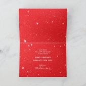 ピースオンアース引用文スノーフレークスオンレッドホリデイ シーズンカード (内部)