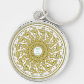 ピースオンアース文字グラフィックアートマンダラ キーホルダー (正面)