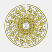 ピースオンアース文字グラフィックアートマンダラ メタルオーナメント (裏面)