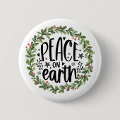 ピースオンアース水カラーリース 缶バッジ (正面)