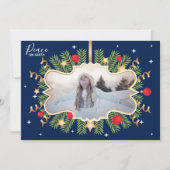 ピースオンアース美しい青い写真リース モダン シーズンカード (正面)