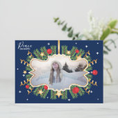 ピースオンアース美しい青い写真リース モダン シーズンカード (スタンド正面)