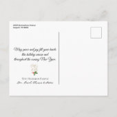 ピースオンアース金ゴールドハートクリスマスツリーオーナメント シーズンポストカード (裏面)