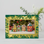 ピースオンアース、ファミリーポートレートグリーン金ゴールド 箔シーズンカード (立ち正面)