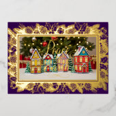 ピースオンアース、ファミリーポートレートパープル金ゴールド 箔シーズンカード (正面)