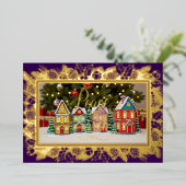 ピースオンアース、ファミリーポートレートパープル金ゴールド 箔シーズンカード (立ち正面)