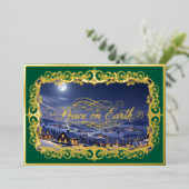 ピースオンアース、ファミリーポートレートフィリグリーグリーン 箔シーズンカード (立ち正面)