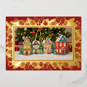 ピースオンアース、ファミリーポートレートレッド金ゴールド 箔シーズンカード (正面)