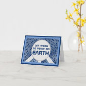 ピースオンアース – 空白のインサイドホリデーカード カード (黄色い花)