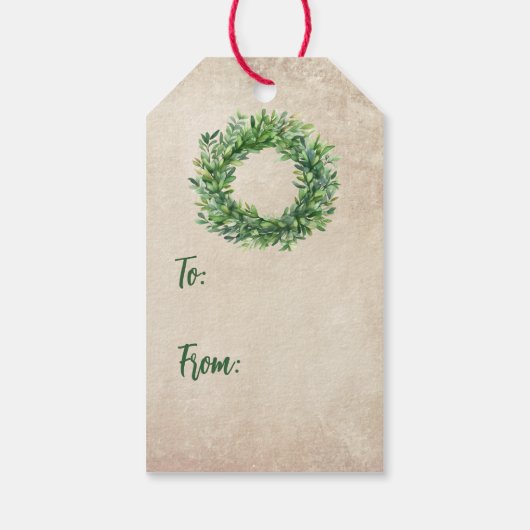ピースオンアースBoxwoodリースクリスマス ギフトタグ (裏面)