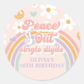 ピースオ独身のウト10誕生日 ラウンドシール (正面)