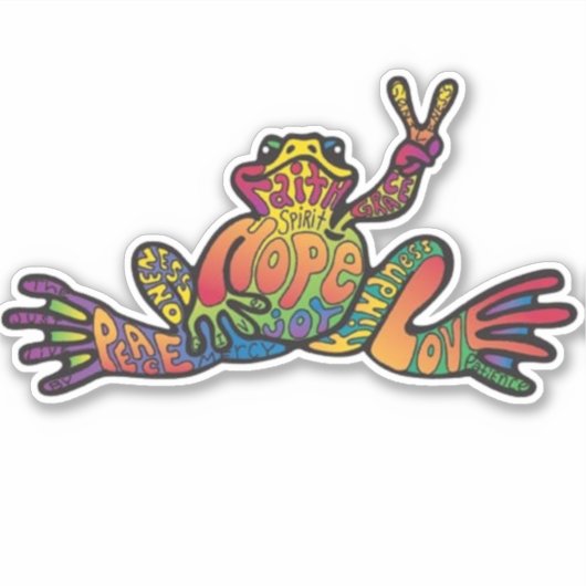 ピースカエル シール (正面)