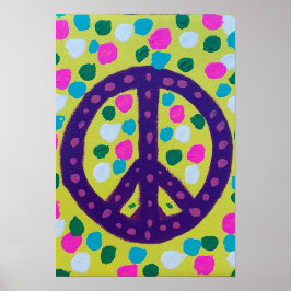 ピースカラフルサインアクリル美術 ポスター