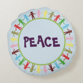 ピースカラフルデザインラウンド装飾用クッション ラウンドクッション (裏面)