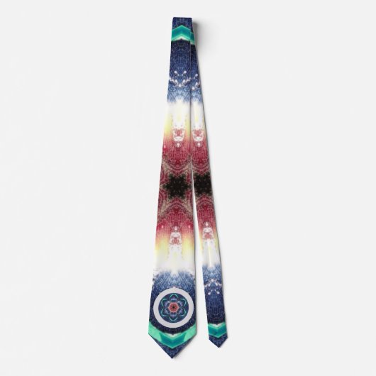 ピースキシー万華鏡のように千変万化するパターンアイズ絞り染めフラワータイ ネクタイ (正面)